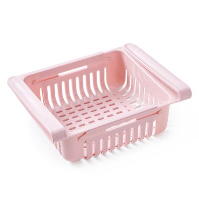 Keuken opbergrek organizer keuken organizer rek keukenaccessoires organizer plank opbergrek koelkast opbergplank doos: Roze