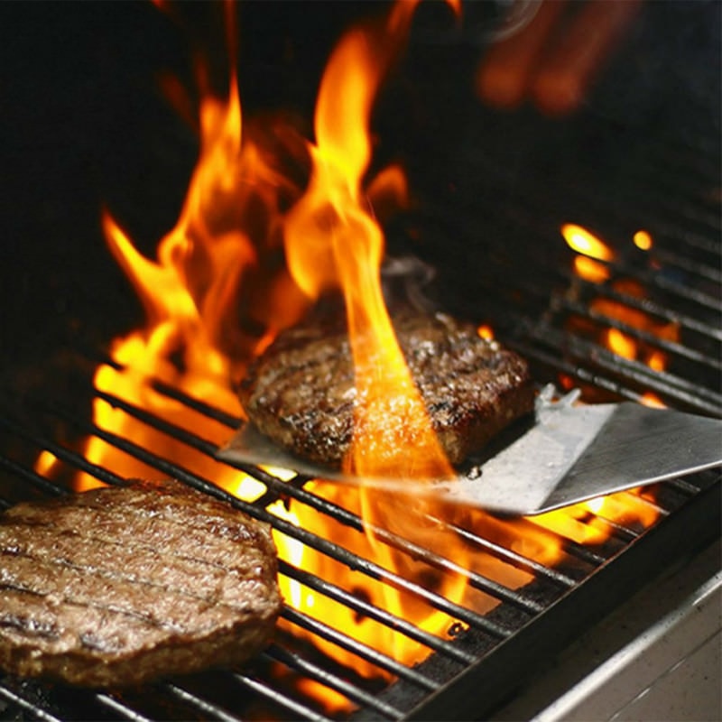 Keuken bakspatel kunststof handvat grillspatel roestvrij staal metalen schraper voor pannenkoeken teppanyaki bakplaat kookgerei