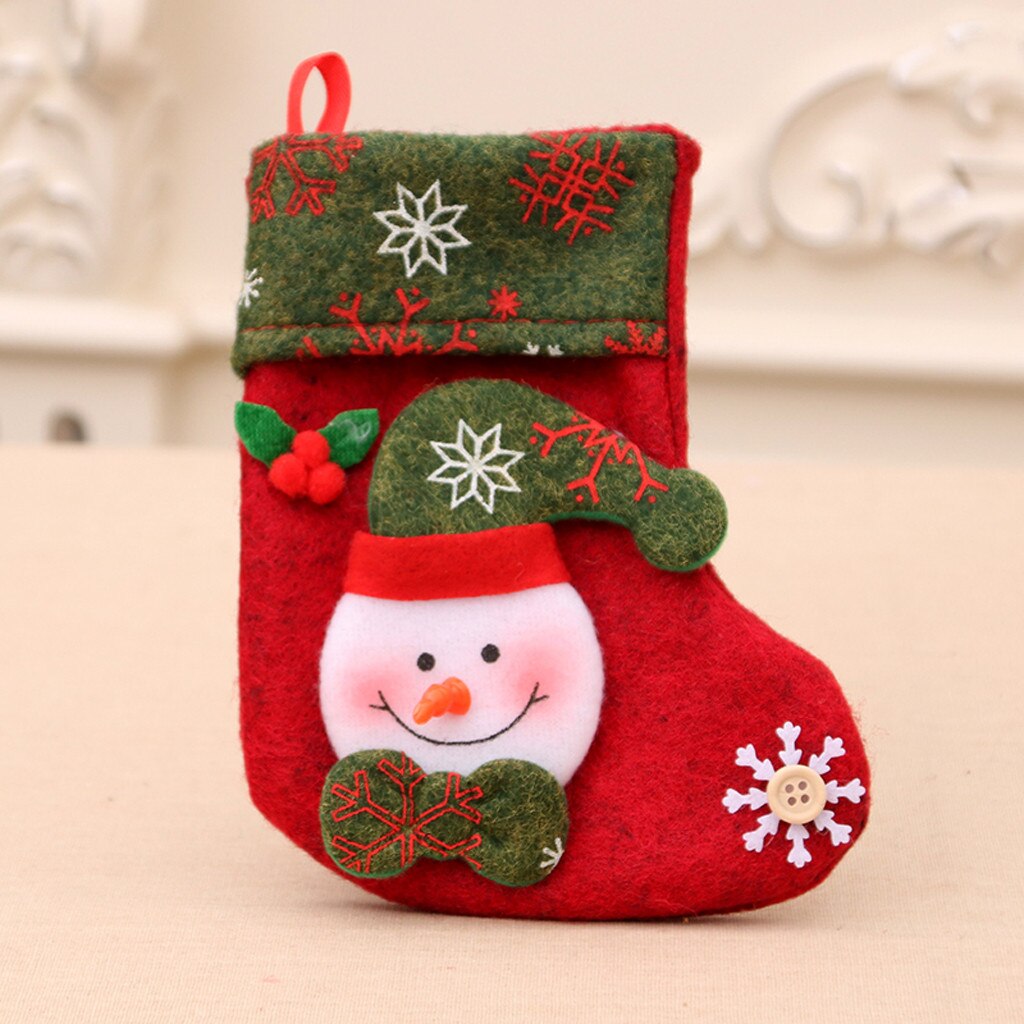 Jaar Kerst Kous Sack Xmas Candy Bag Kerst Decoraties Voor Thuis Sok Kerstboom Decor #50G