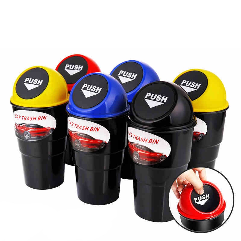 Cenicero de Cubo de basura para coche, Cenicero de basura, papelera de decoración para coche, caja para basura, Cenicero