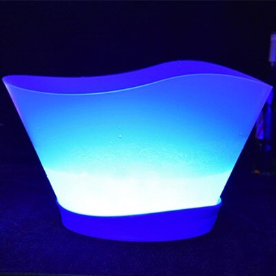 12L LED Rechargeable Ice Buckets Color Changing Wine whisky Cooler boat shaped Champagne Beer Holder Bar/Home/Wedding/Night club: Blue