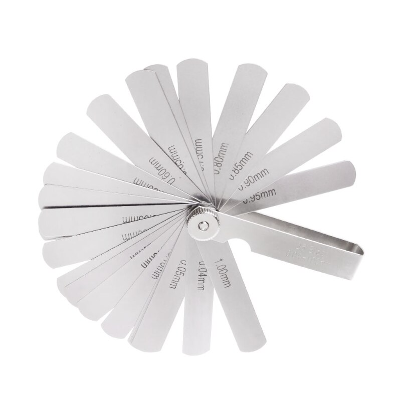 25 lâmina 0.05-1mm calibre de feeler calibre calibre de medição de espessura ferramenta de enchimento de diferença métrica