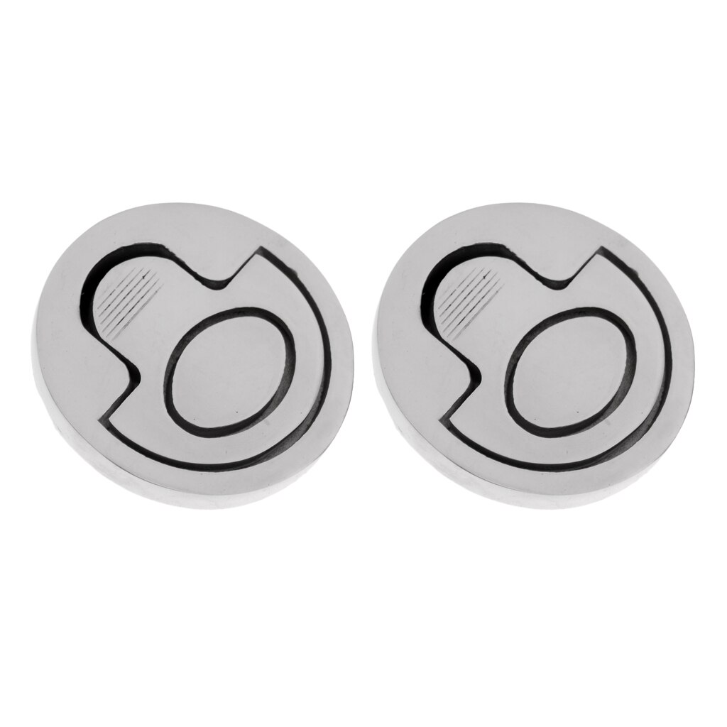 2pcs 316 Stainless Steel Round Flush Ring Pulls Recessed Hatch Door Drawer Handle Marine Boats Hardware, 50mm 2 inch