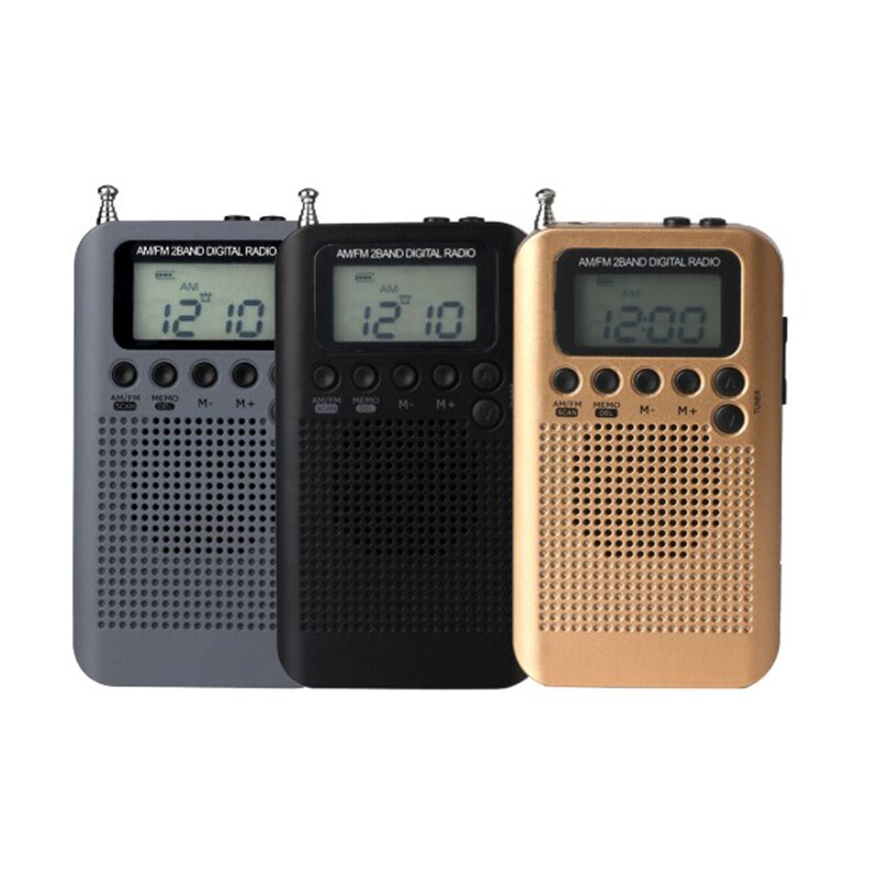 Mini Lcd Digitale Fm/Am Radio Speaker Met Tijd Display Functie 3.5 Mm Koptelefoonaansluiting