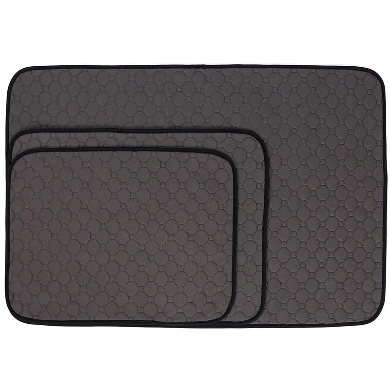 Washable Dog Pee Pad Pet Dog Training Potty Mat Waterproof Reusable Bed Sofa Protector Cats Pee Mat Pad Dogs Diaper: gray / S