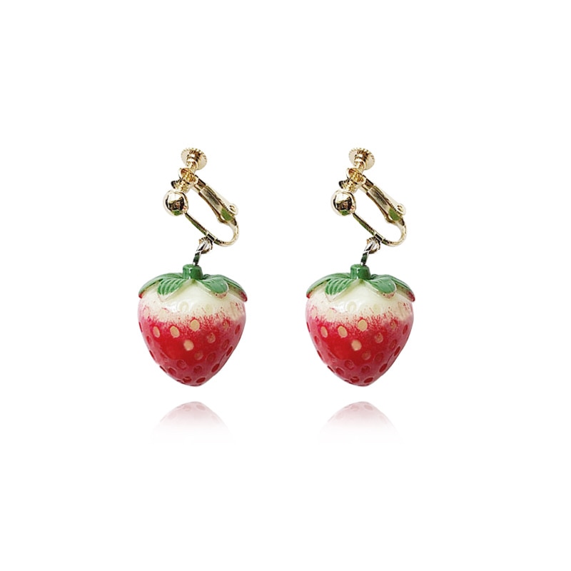 Women Earrings Lovely Fruit Dangle Earring Simulation Strawberry Earring For Girl Jewelry Accessories