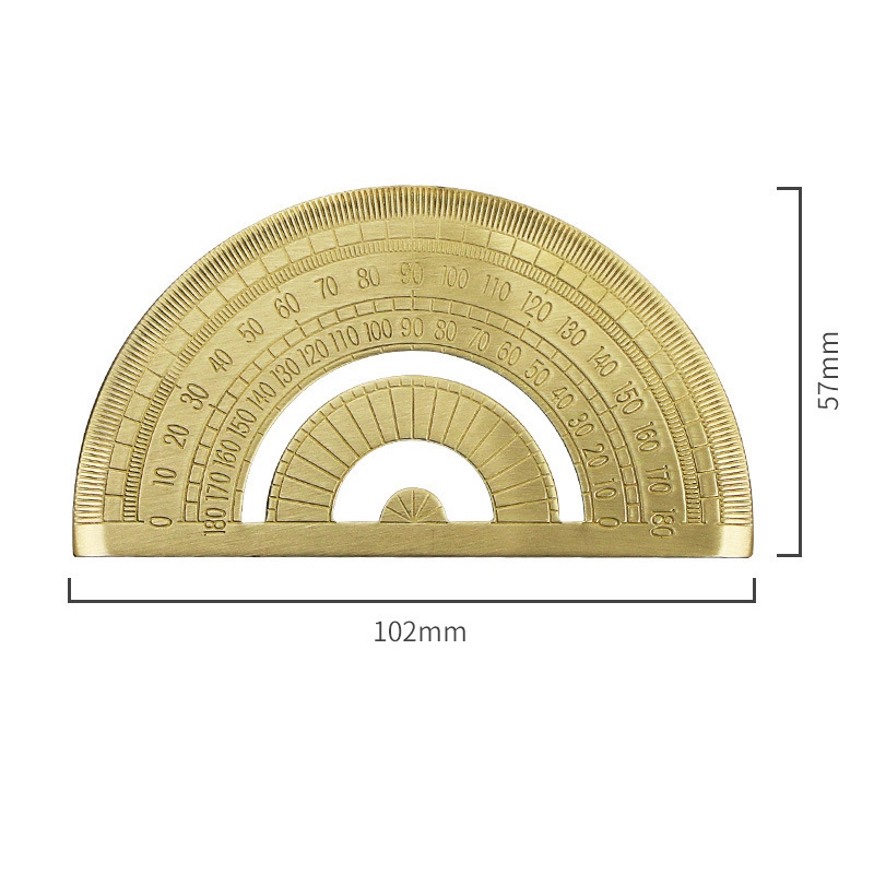4Pcs Measuring Ruler Set Drawing Instruments Include Brass Protractor Isosceles Right Angle Triple-Cornered Ruler