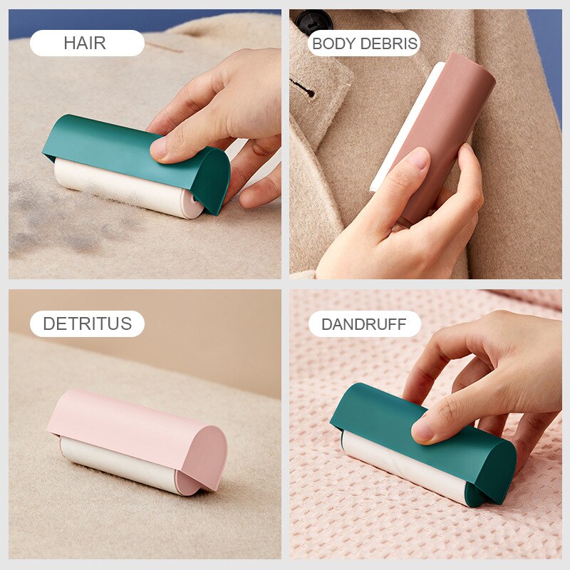 Rouleau détacheur de peluches de papier, brosse collante, Portable, remplaçable, pour tissu, vêtements, poils d'animaux, nettoyage