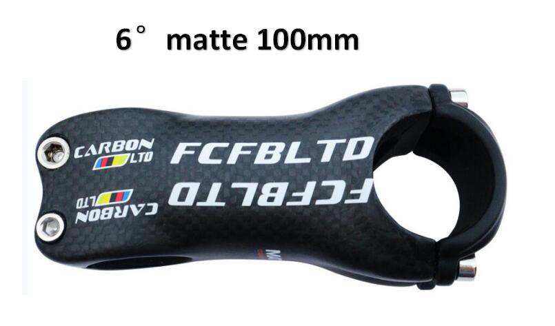 FCFB 3 K Carbon Fiber MTB Fiets Stuurpen 31.8 MM Carbon Racefiets Stuurpen Fietsen Stuur 6/17 Graden 80 90 100 110 120 130 MM: 6 degree 100mm