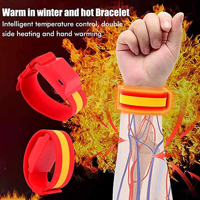Pedometers Heating Wristband Self-heating Wristband, Self-heating Wrist Pads Belt Portable Hand Warmer Smart USB Charging Cable: Default Title