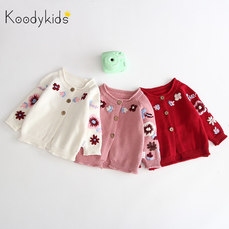 Koodykids Lente Baby Meisje Gebreide Trui Breien Jas Herfst Trui Baby Meisje Jongen Breien Top Kleding Roze Gebreide