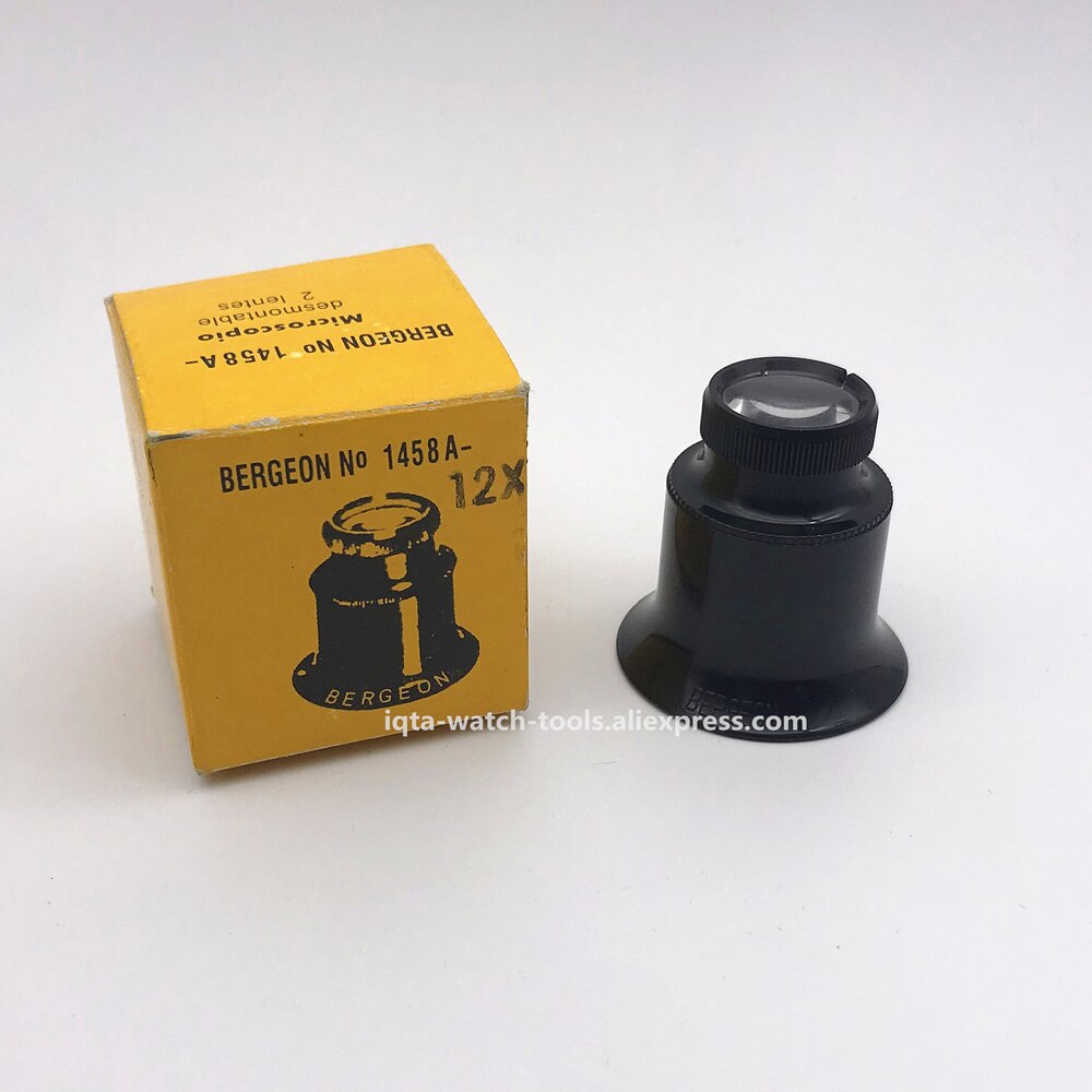Loupe Double Bergeon 1458-A-12 - Grossissement 12x, Lentilles Démontables, Réglage Par Mise Au Point