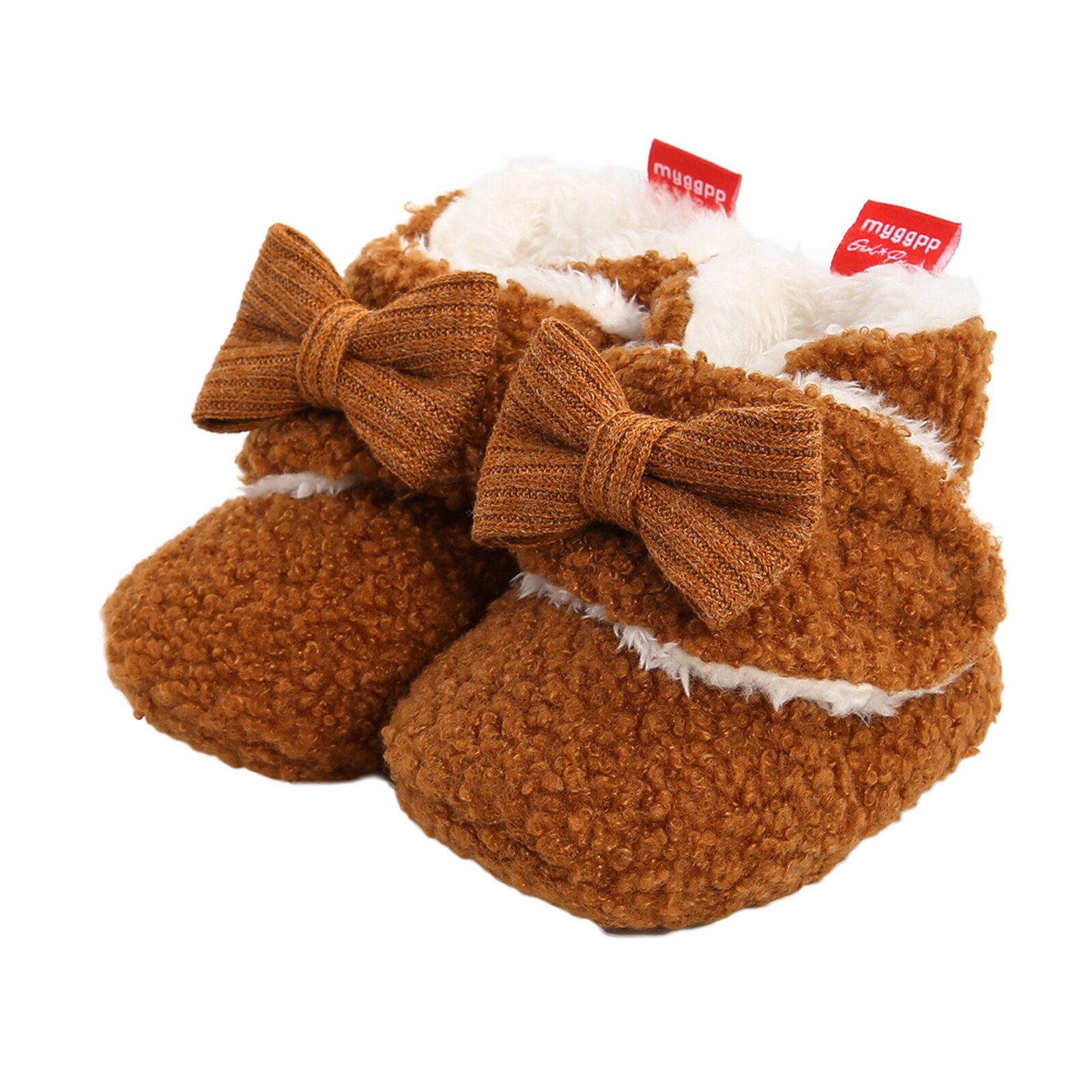 Baby-schneestiefel für mädchen, winterschuhe, einfarbig, fleecefutter, warm, rutschfest, lauflernschuhe 0-18m: F / 7-12 monate