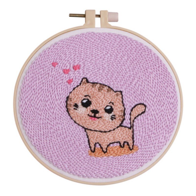 Söta gör-det-själv band djur bandgjorda broderi kit för barn handarbetssatser korsstygn konst hantverk sömnad dekor 15*15cm timmar: L