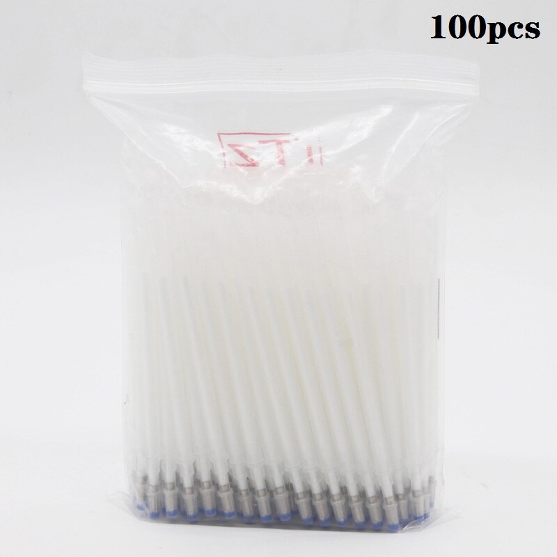 100 stk./pakning varmeindpakning fade-out stofmarkører kuglepen refills høj temperatur forsvindende markører læder beklædningsgenstand bindestreg klipning: Hvid