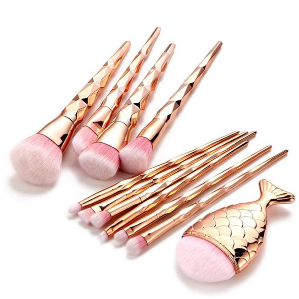 1 stk diamant sminkebørster sett pudderfoundation øyenskygge blush blending kosmetikk skjønnhetssminke børsteverktøysett
