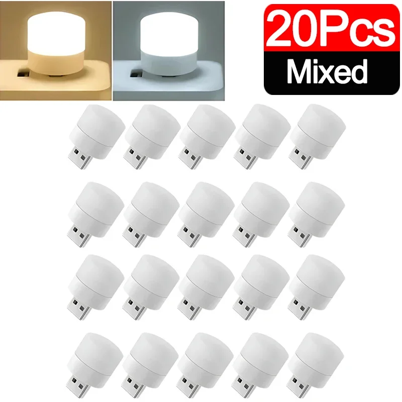 Mini bombillas de luz nocturna USB protección ocular blanca cálida luz de lectura de libros enchufe USB PC lámpara LED de carga de energía móvil: Verde