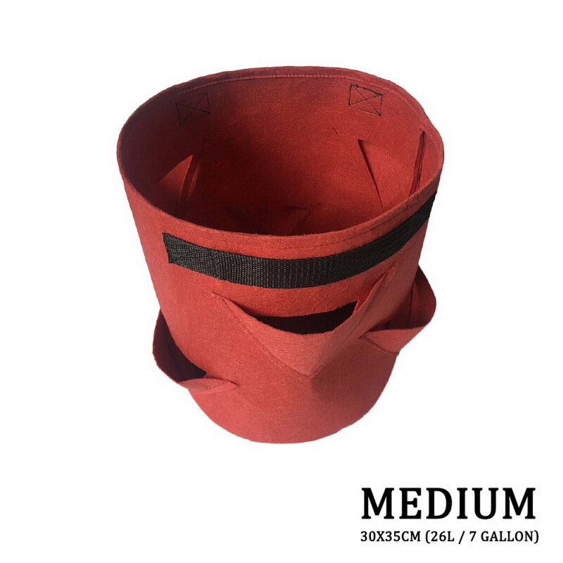 Plantation sac de culture sac de plantation avec poignée jardin extérieur plante sac de culture, sac Vertical pour fraises herbes et fleurs réutilisable: red-M