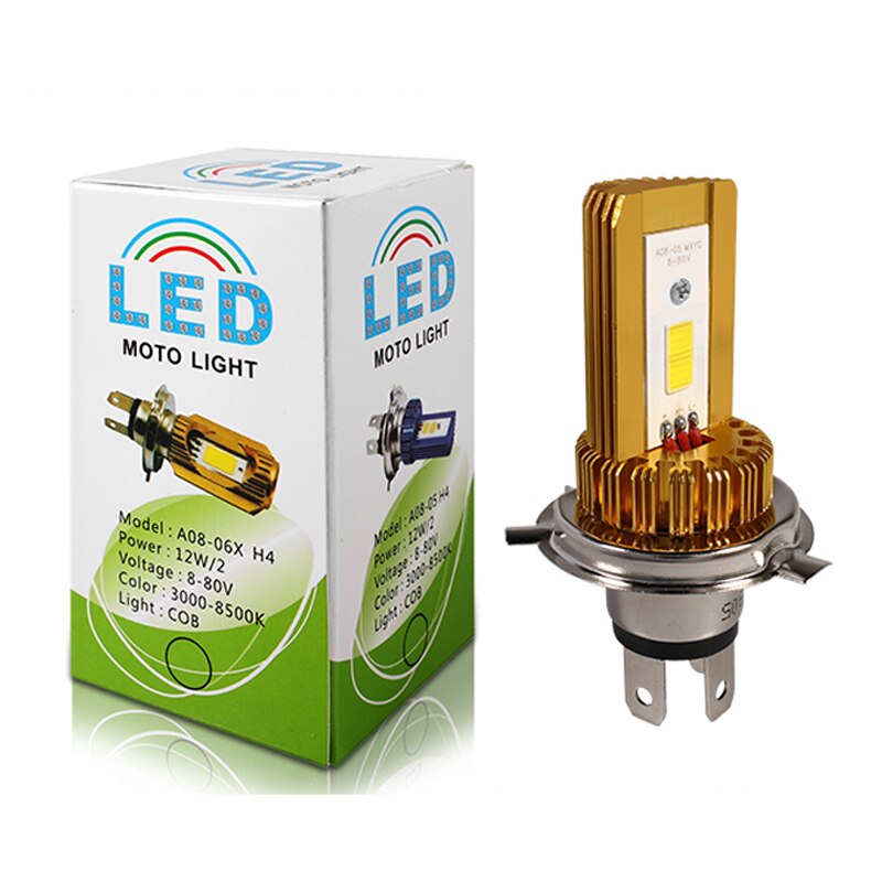 1 Pcs LED Motorfiets Koplamp Moto H4 HS1 LED Lampen Hi/Lo Beam 2000LM Motorbike ATV Scooter motor LED Koplamp