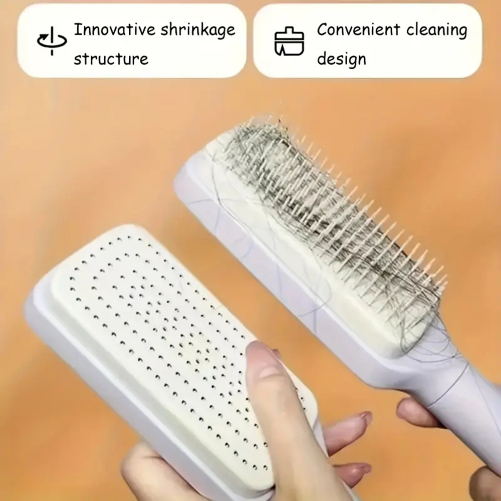 Cepillo de pelo giratorio autolimpiante, peine con cojín de aire para masaje, peine retráctil mágico para mujeres, peine alisador de cabello antiestático