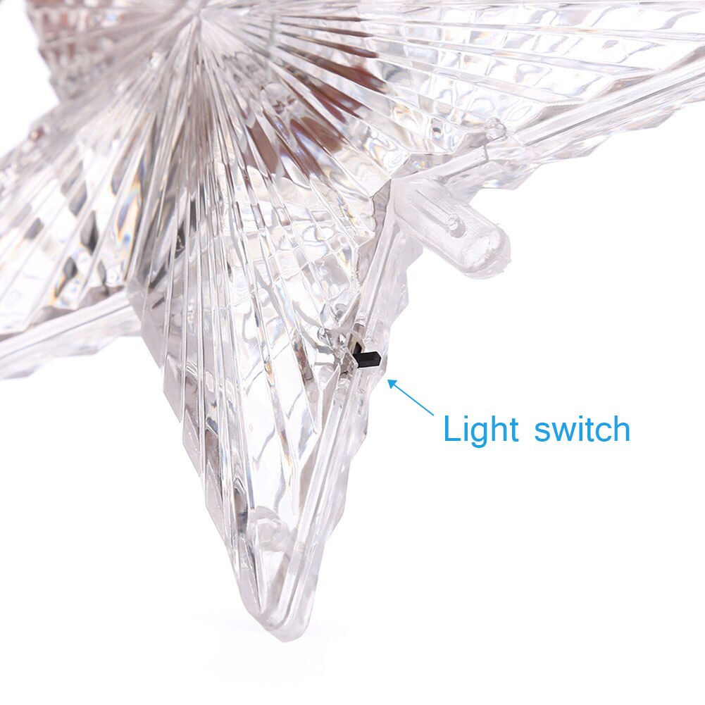Kerstboom Top Ster Shiny Xmas Decor Transparant Led Lichtgevende Treetop Sterren Christmas Party Festival Ornament SNO88