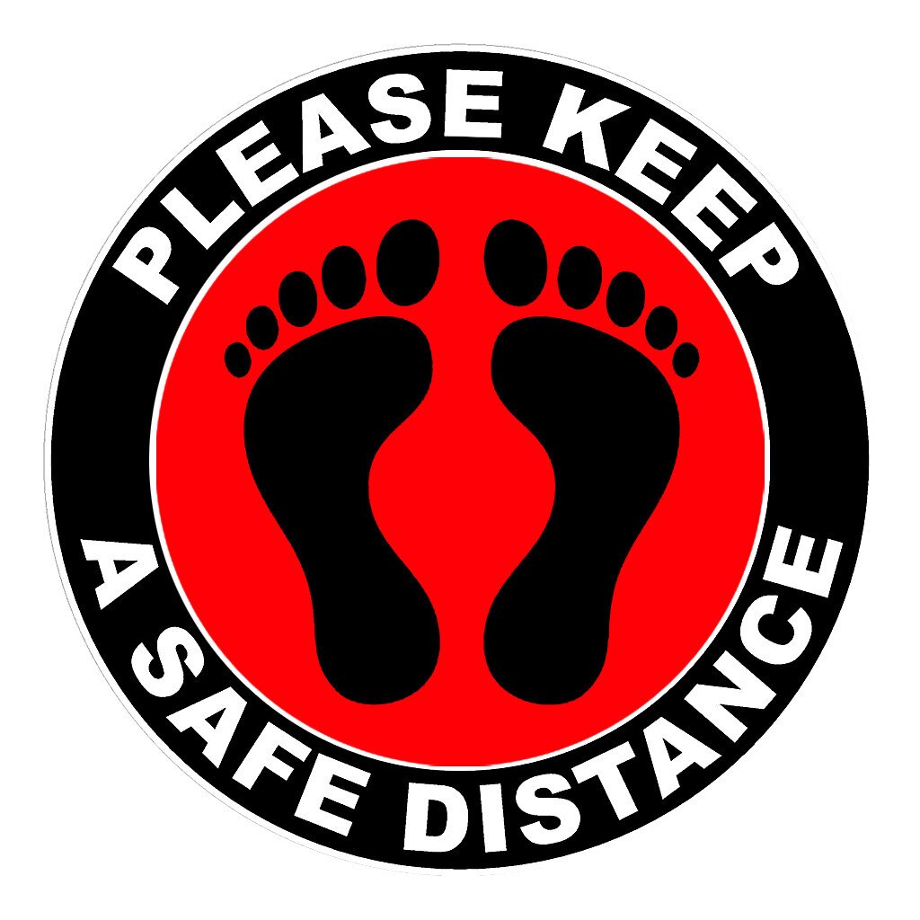 5PCS Ground sign Isolated label diameter Please Keep Wait Here Stand Here Keep 6ft in Between Distance Marker Floor#20