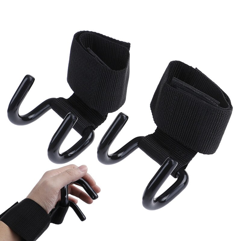 Correas ajustables de gancho de acero fuerte para levantamiento de pesas, entrenamiento de fuerza, gimnasio, Fitness, muñequera negra, correas de elevación