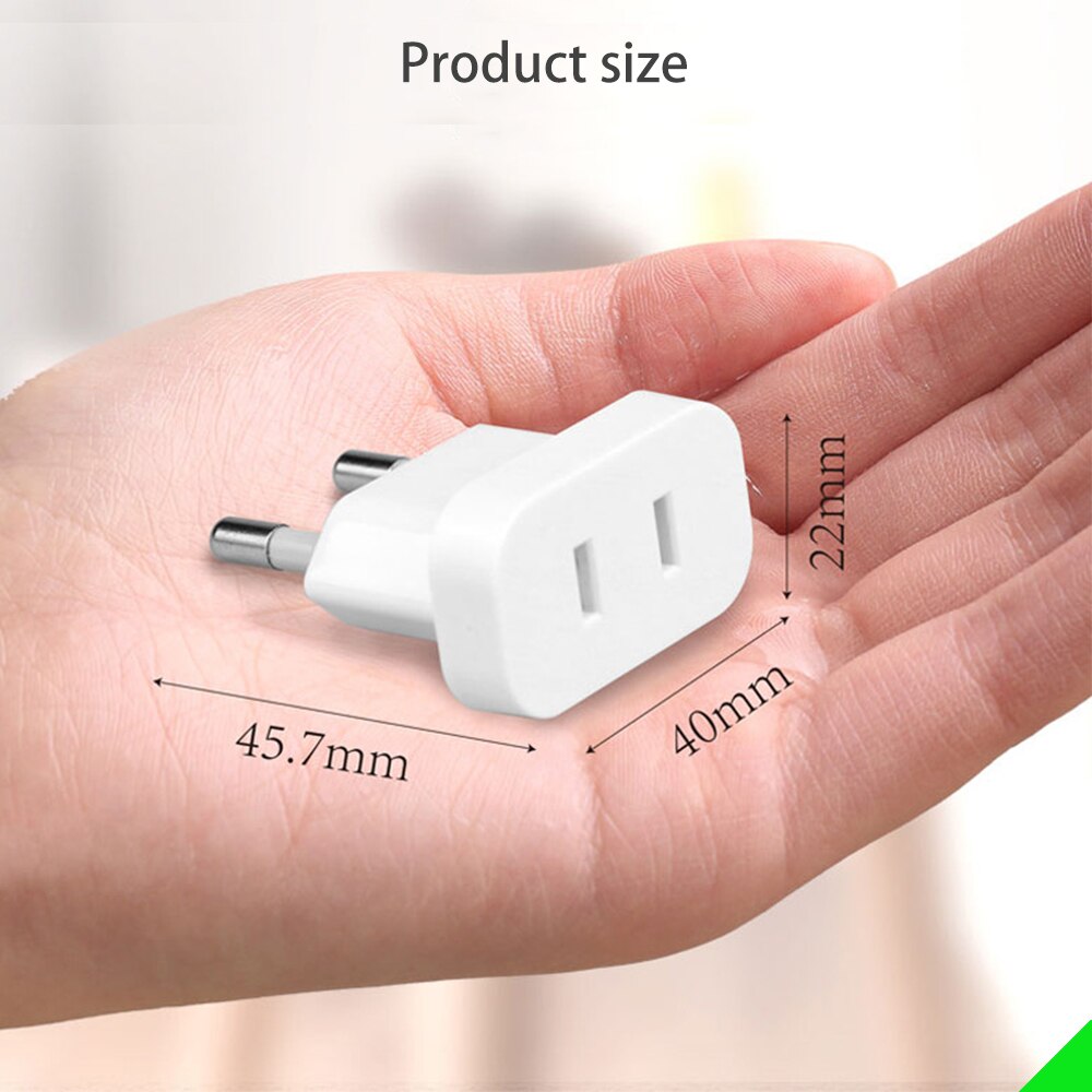 【Upgraded】US To EU Plug CN To Europe Travel Wall AC Power Charger Outlet Adapter Converter 2 Round Socket Input Pin