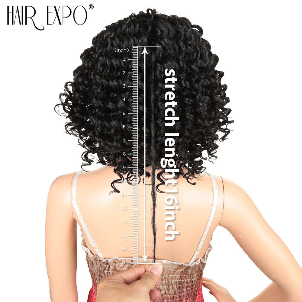 12inch Synthetic Lace Front Wig Afro Hair Short Kinky Curly Glueless Lace Wigs Style For Black Women Hair Expo City