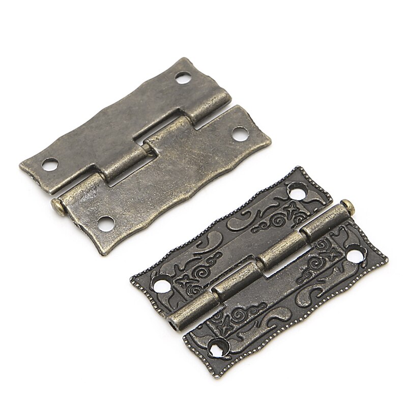 2Stck Antiquität Bronze- Kabinett Möbel Tür Schublade Schmuck Kasten Scharniere 35x28mm retro