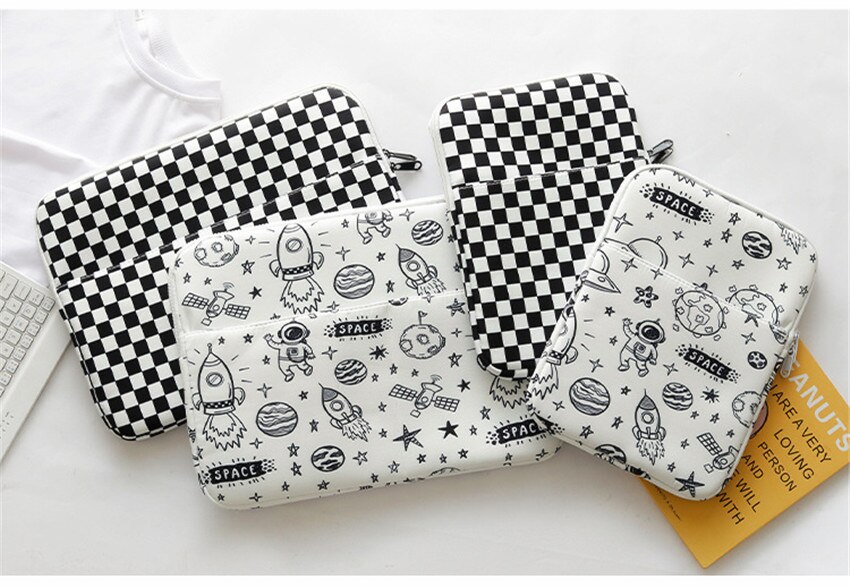 Dambord Laptop Case 9.7 10.5 11 13 Inch Tablet Sleeve Bag Beschermhoes Korea Cartoon Macbook Ipad Liner Pouch Handtas