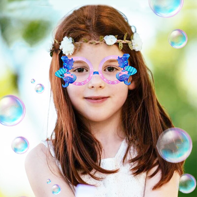 Masque thème sirène pour anniversaire, 4 pièces, sous la mer, coquille de sirène, océan, décor de fête d'anniversaire pour enfants