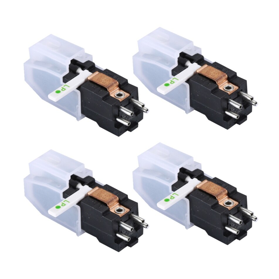 Turntable Phonograph Dual Stereo Cartridge with Red Sapphire Dual Side Stylus Needle for LP/78 Vinyl Record Player Accessory: 4Pcs