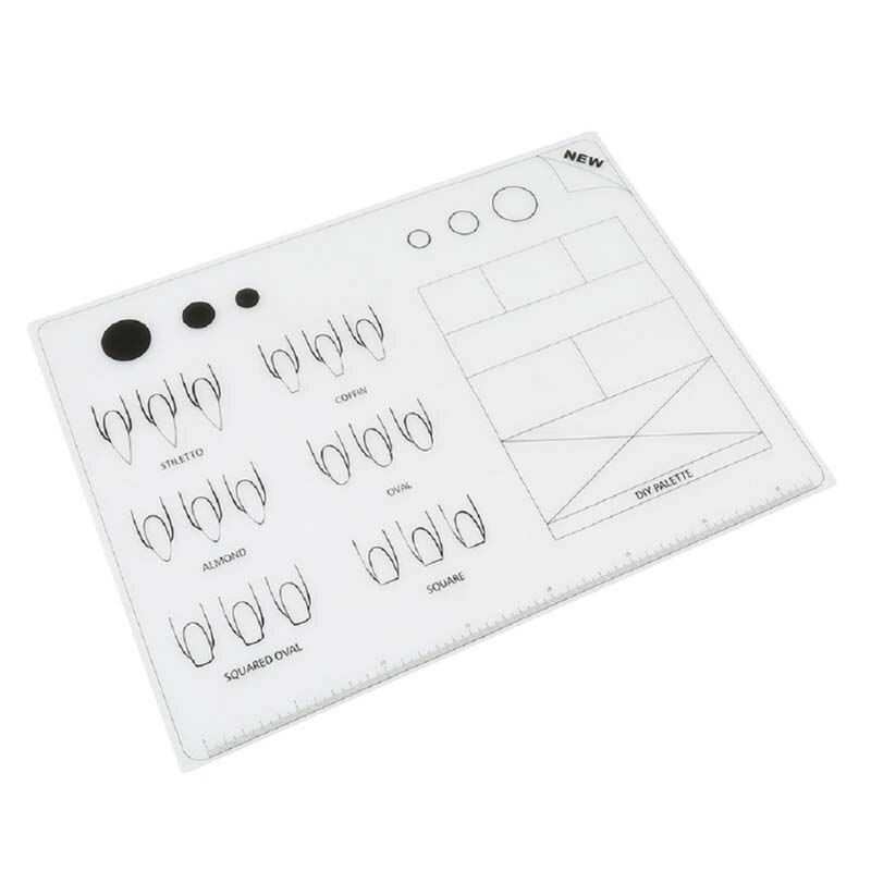 Opvouwbare mini siliconen nagelmat stempelmat nagel oefentool draagbare sjabloonmat opvouwbare nagelkunsttool