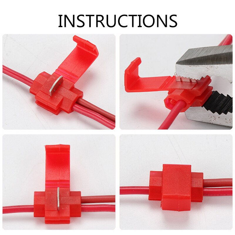 10PCS/20PCS Wire Connector Scotch Lock Snap Without Breaking Cable Insulated Crimp Quick Splice Electrical Terminals Home Tools