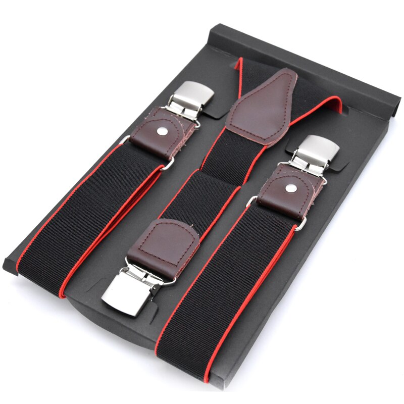 Men&#39;s Suspenders Leather Suspender Men Casual Suspensorios Trousers Strap 3.5*120cm For Dad Tirantes