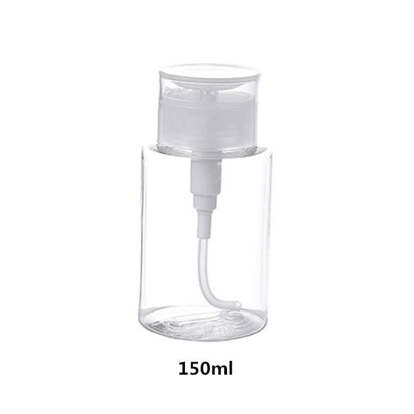 PURDORED 1 Pc 100/150/200 Ml Empty Press BottleTravel Push Bottle Dispenser Clear Makeup Remover Bottles Water Liquid Bottle: 150 ml