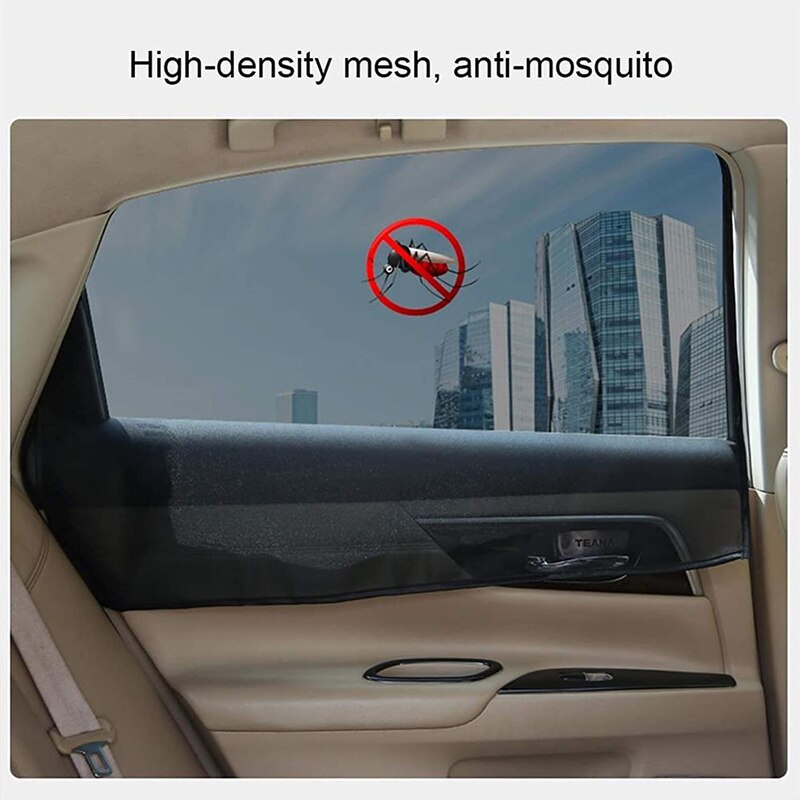 Rideau de Protection solaire magnétique pour voiture, 4 pièces, pare-soleil pour fenêtre latérale, respirant, maille, Protection UV d'été, Film de Protection pour fenêtre