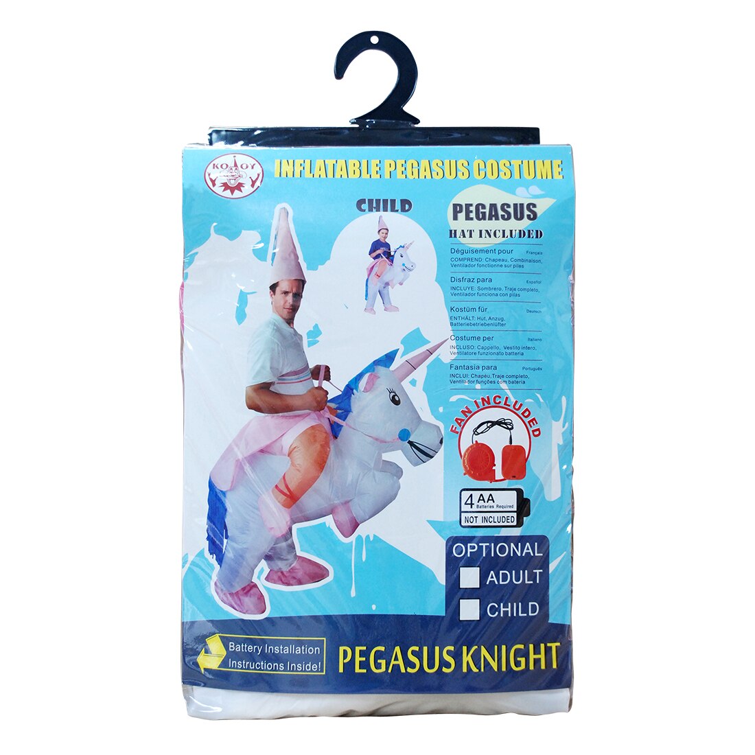 KOOY Factory Outlet Child Kids Funny Fancy Dress Inflatable Unicorn Costume Pegasus Costumes Party Dress up Animal