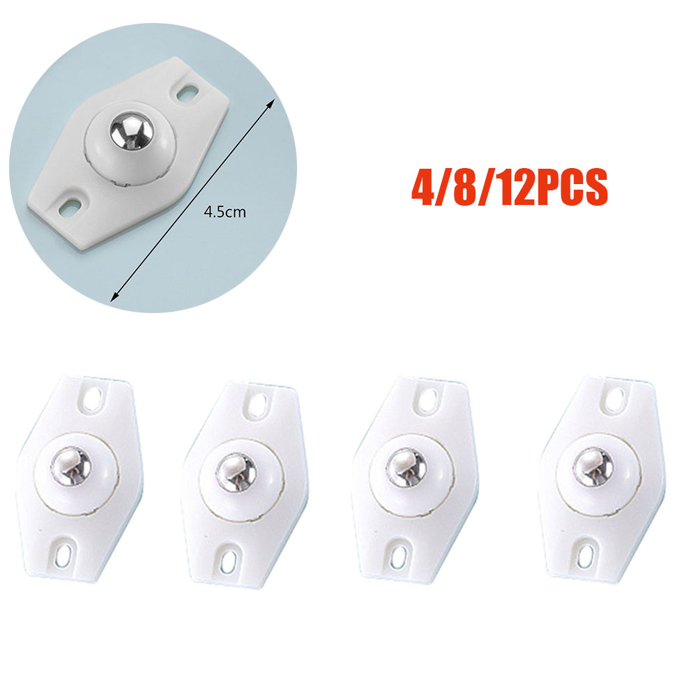 12Pcs Wheels For Furniture Caster Stainless Steel Roller Self Adhesive Furniture Caster Home Strong Load-bearing Universal Wheel: 4pcs / Caster Wheels 03