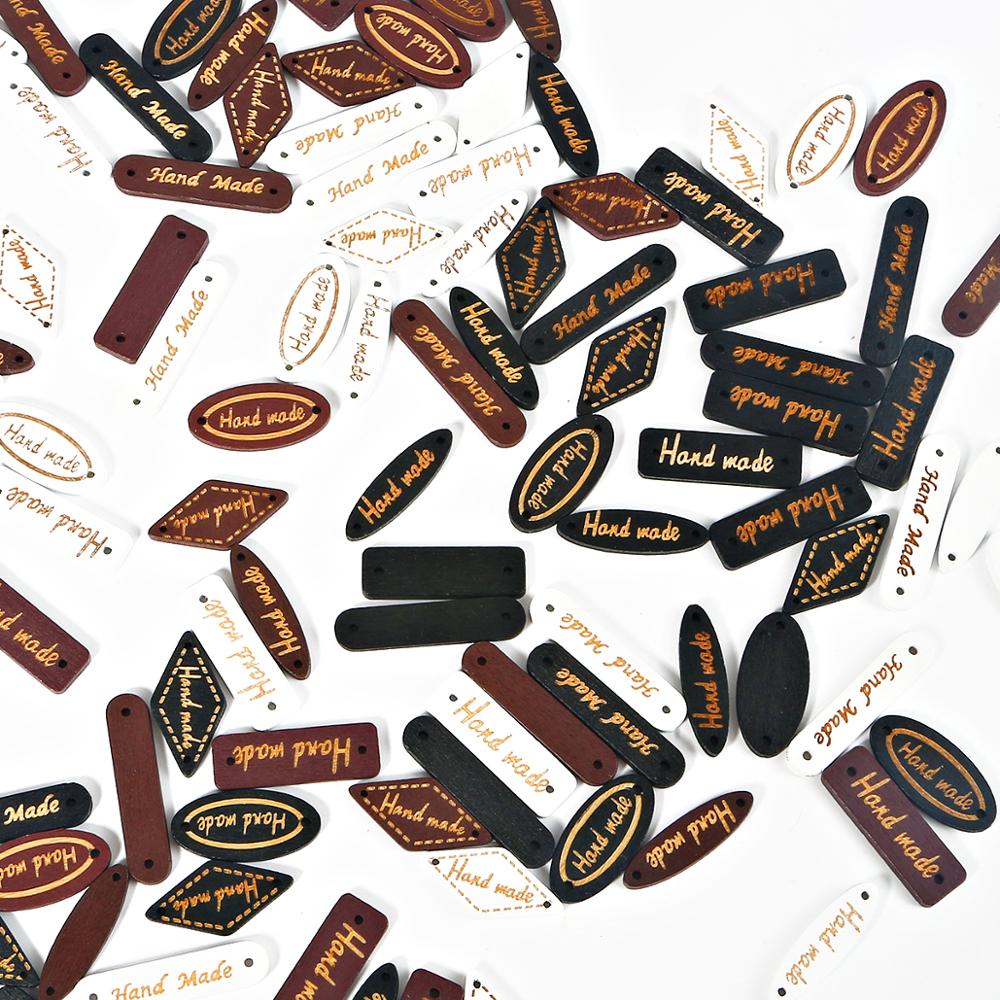 Mix-briljant-vorm 50 stuks/lot gemengde kleuren handgemaakte letters naaien natuurlijke houten knopen kleding decoratie naaien scrapbooking thuis