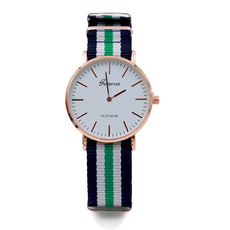Drapeau En Nylon Bracelet Montre Femmes style Simple or boîtier quartz montres hommes unisexe montre-bracelet décontracté zegarki damassé reloje: 3G