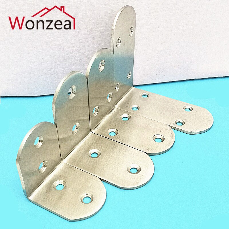 Thickened 2.5mm/3mm L Shape Corner Bracets Stainless Steel Brackets 90 Angle Joint Fastener Shelf Support for Furniture Hardware