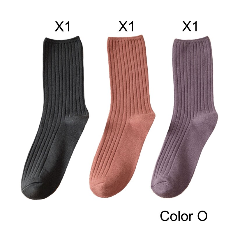 3 par/lote conjuntos de calcetines de mujer de Color sólido Retro calcetines largos de algodón para mujer transpirable estilo japonés Casual calcetín largo de algodón: Rosa