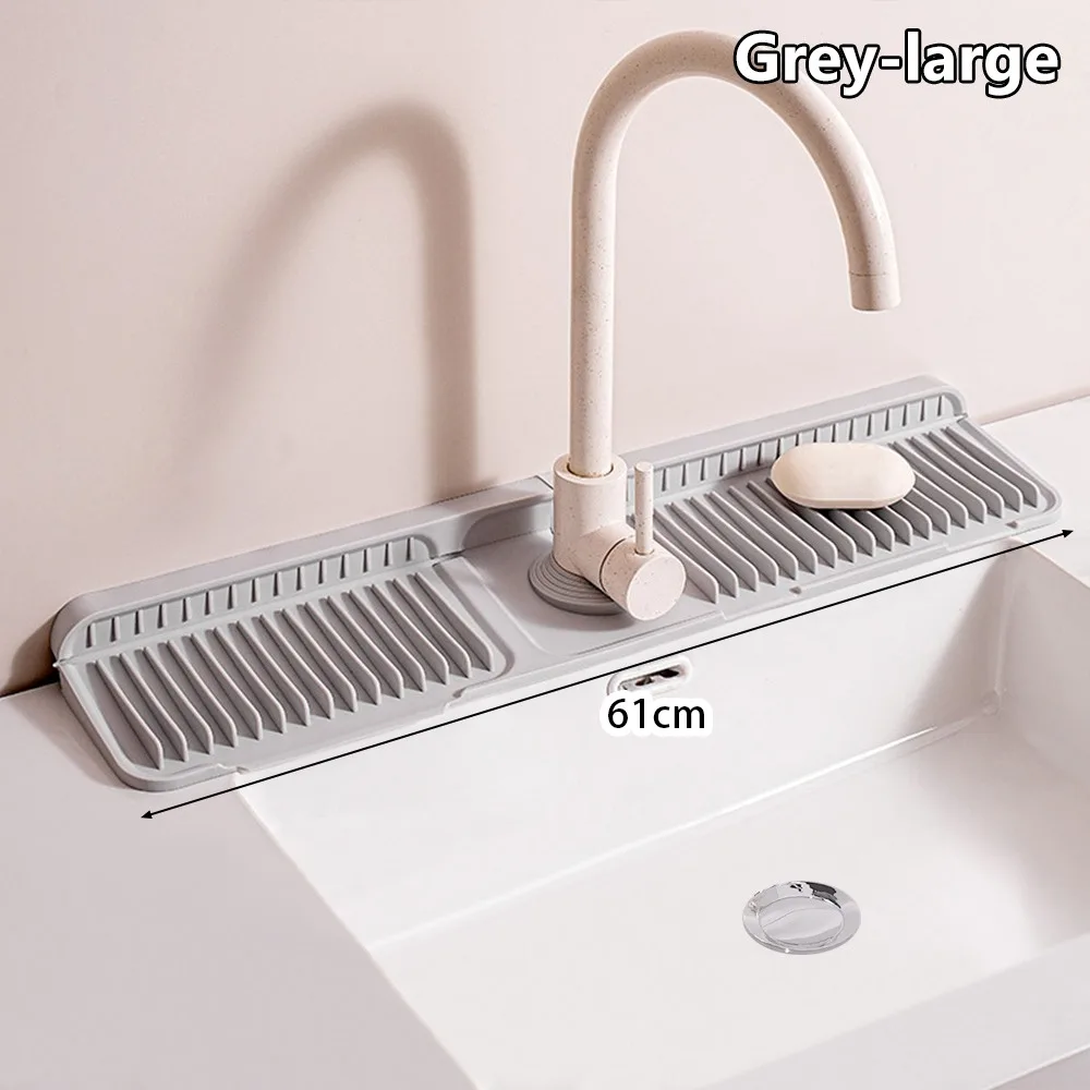 1Pcs Drying Pad Faucet Mat Countertop Protector Water-absorbent Draining Mat Silicone Wear Resistant Quick-drying Sink Mat: light yellow