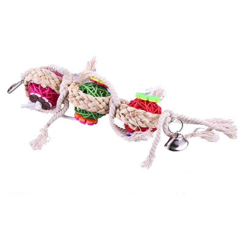 Parrot Toys Wooden Hanging Cage Toys for Parrots Bird Squirrel Cockatiel Funny Swing Toy Pet Bird Supplies