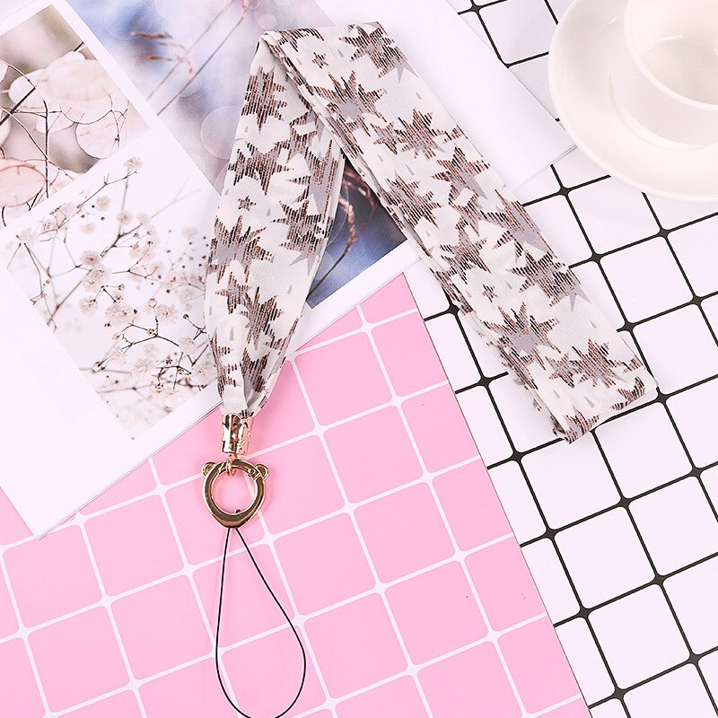 Mobile silk Lanyard neck strap for key card phone string kawaii wrist strap hand key cord necklace phone holder rope: 17