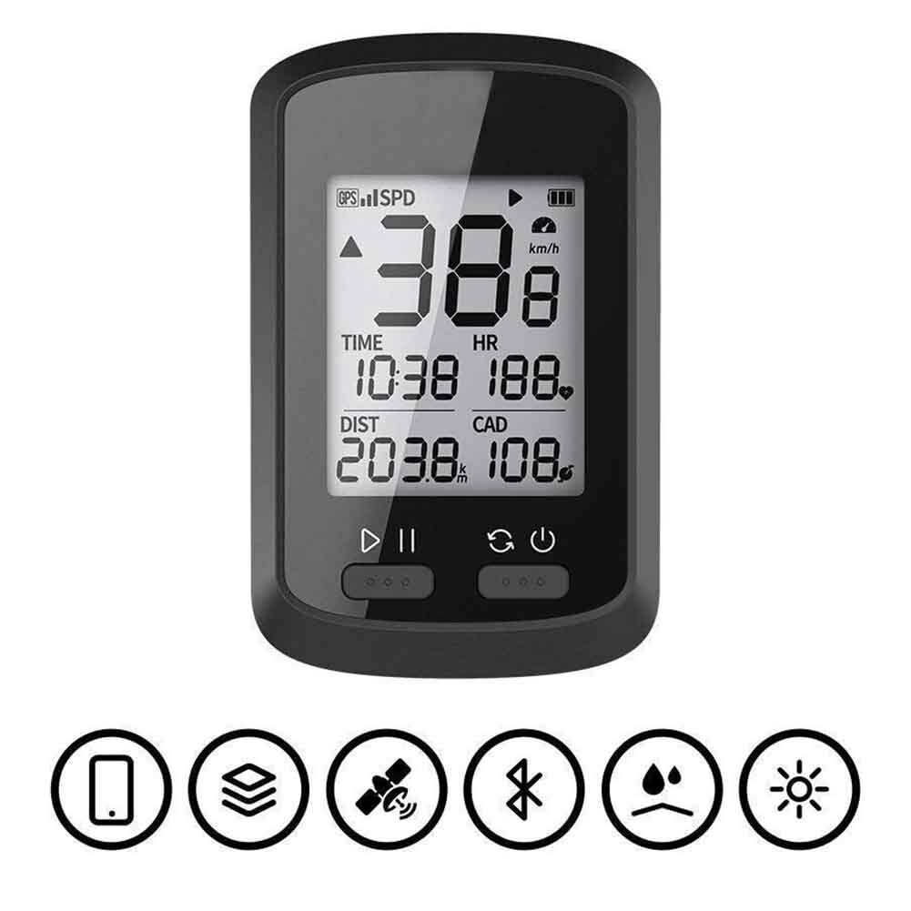 Gps Waterdichte IPX7 Digitale Bluetooth 5.0 Fietsen Computer Stopwatch Bike Snelheidsmeter Backlight Lcd Display Wireless Kilometerteller