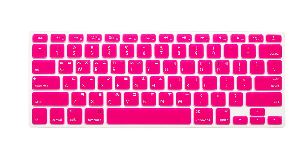 Koreański klawiatura pokrywa dla macbook Air 13 pro15 cal A1466 A1278 A1502 A1398 na laptopa Retina na klawiaturę kolor folia na klawiaturę: Rose red