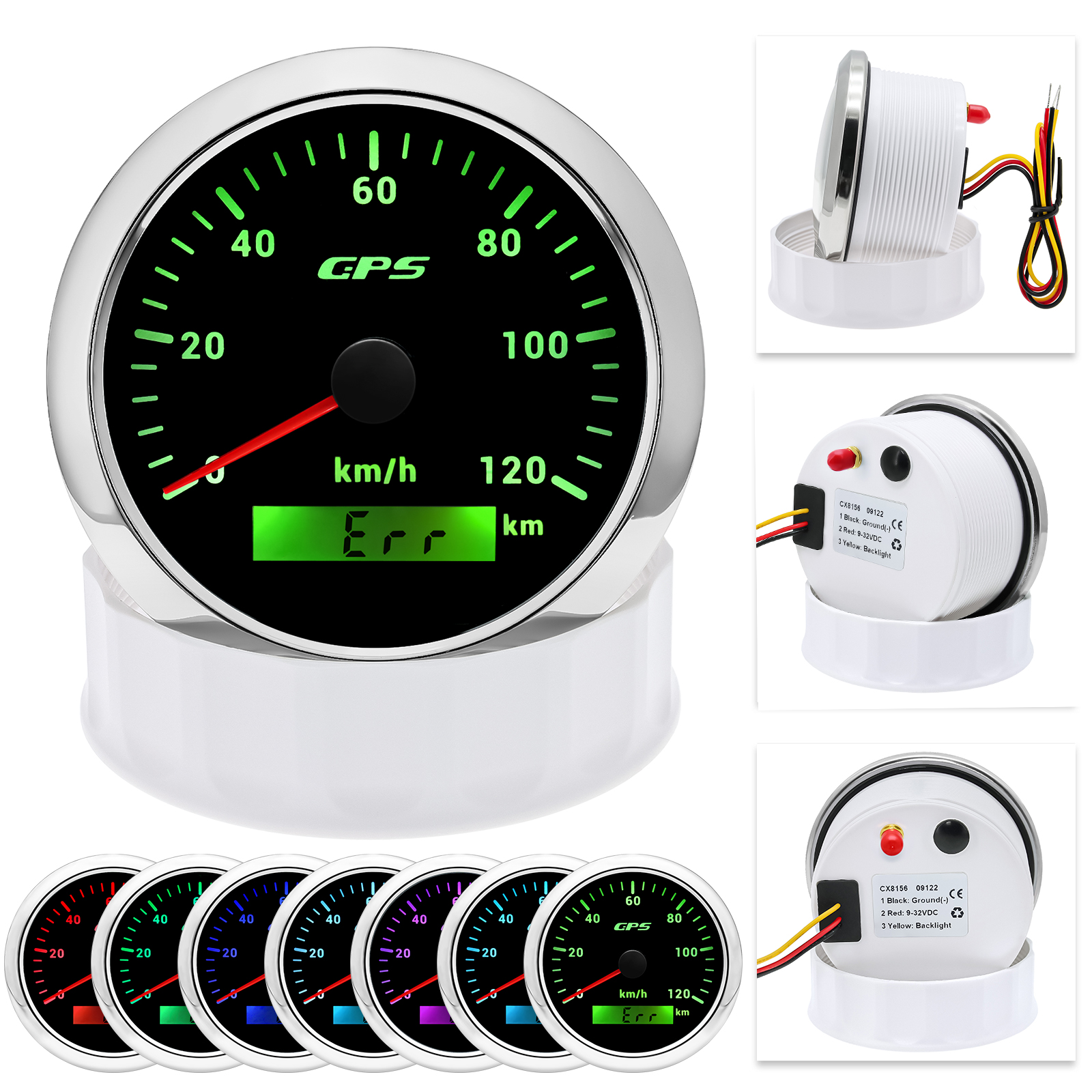 Universal 85 MM GPS Tacho Gauge 7 Farbe Led-hintergrundbeleuchtung Für Motorrad Marine Boot Lkw 60 Kmh 200 Kmh geschwindigkeit Gauge Meter
